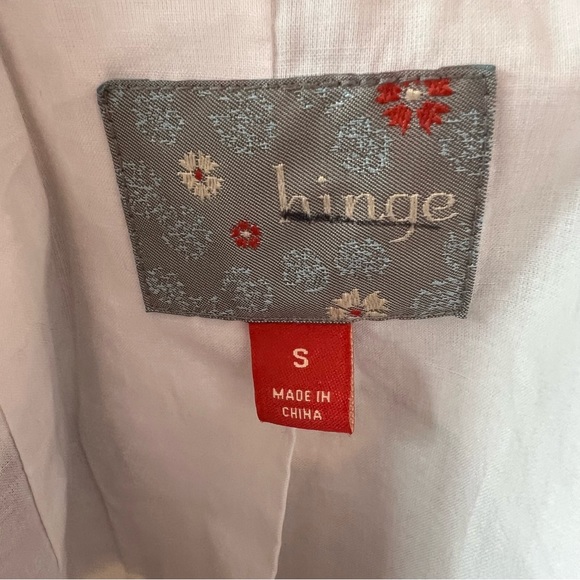 🎉HP🎉 NEW NWOT Hinge Floral Abstract Short Sleeve Cropped Blazer Jacket SMALL - Picture 2 of 16